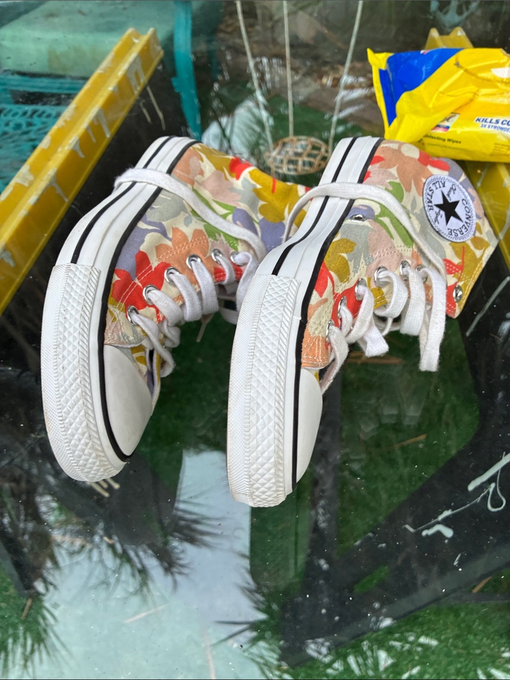 Converse High Top Sneakers - Red, Orange, Yellow, Green, Purple, White - Picture 8 of 12